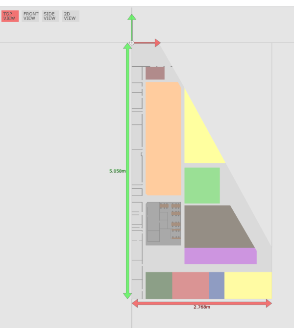 Screen shot showing the imported COLLADA file viewed top down